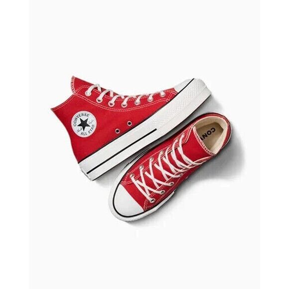 New Red Converse Chuck Taylor All Star Lift Women's Platform High Top Sneakers - Picture 5 of 5